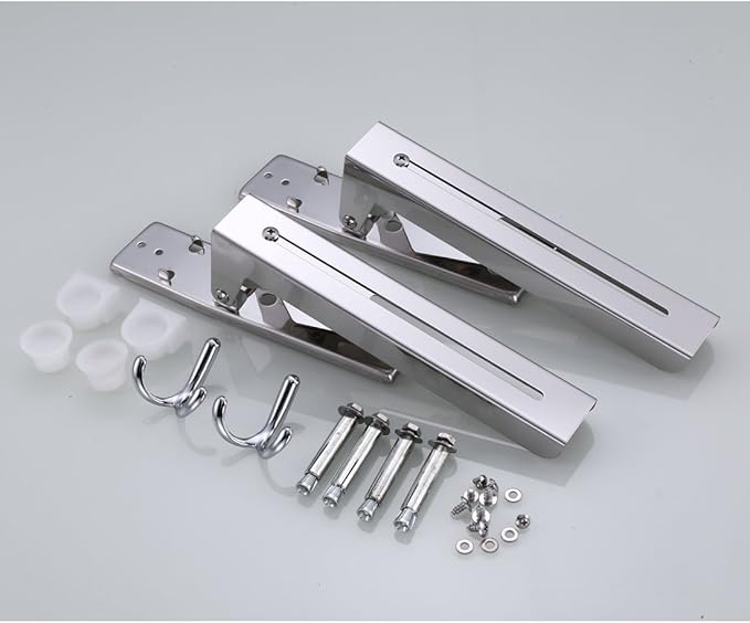 MOTONG Stainless Steel Microwave Oven Wall Mount Stand Holder Shelf with Removable Hook