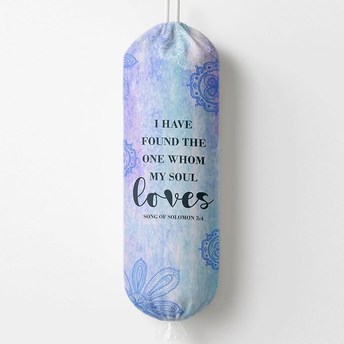 Plastic Bag Holder, I Have Found The One Whom My Soul Love Plastic Bag Holder, Reusable Trash Bags Organizer Home Decor, Christian Kitchen Gift for Women Plastics Bags Holders with Bible Verse