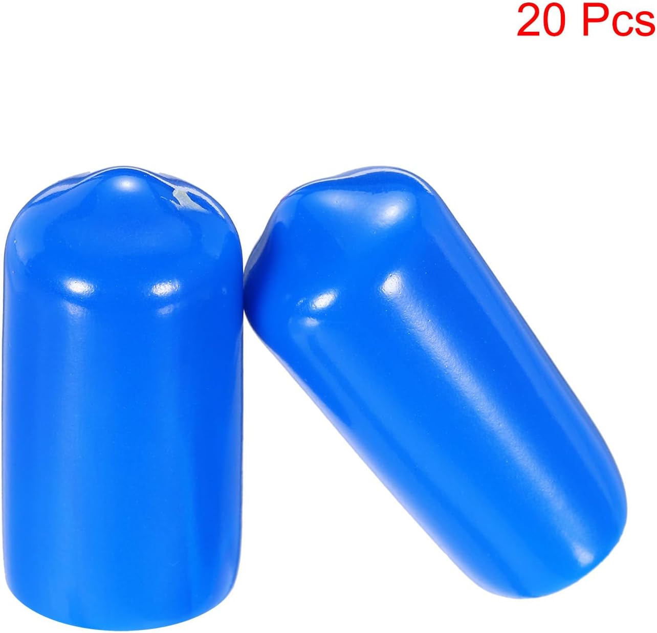 uxcell 20pcs Rubber End Caps 10mm(3/8") ID Vinyl PVC Round Tube Bolt Cap Cover Screw Thread Protectors,Blue