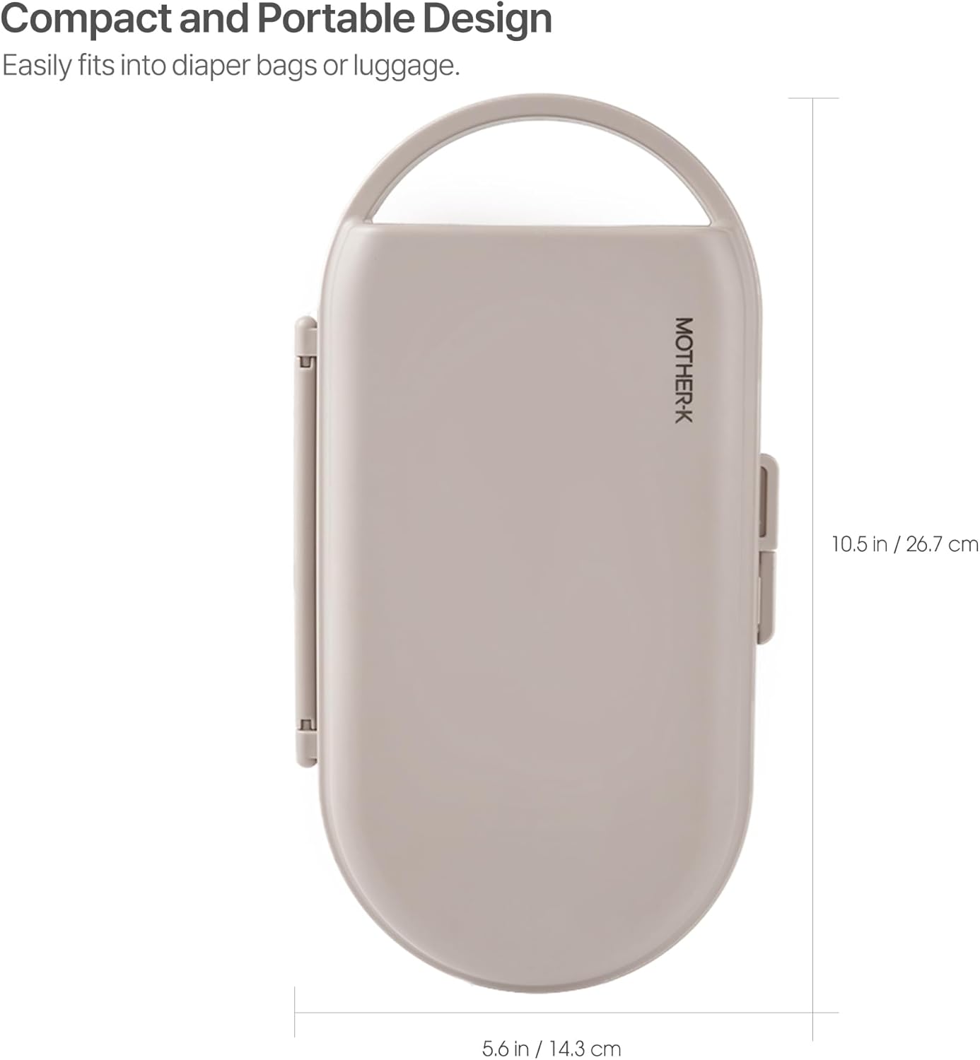 MOTHER-K Travel Baby Bottle Drying Rack Set - Baby Bottle Cleaner Kit with Cleanser and Mini Silicone Bottle Brush, Portable Bottle Drying Rack for Home and Travel (Cream Mocha)