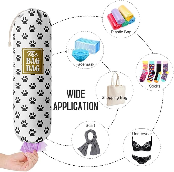 Grocery Bags Holder Organizer For Shopping Bags, Wall Mount Plastic Bags Storage Container Dispensers, Pet Lovers Home Kitchen Bags, The Bag Bag Grocery Bag Holder, Gifts For Women Dog Mom Dad (G-3)