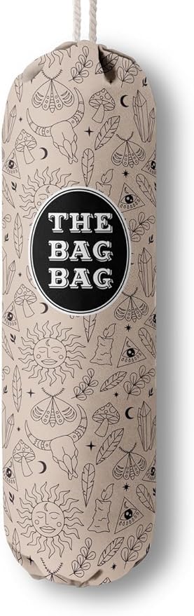 Boho Bag Grocery Bag Holder & Organizer - Wall Mount Plastic Bags Storage Dispenser - Kitchen Gift For Women, Family & Grandma (H-30)