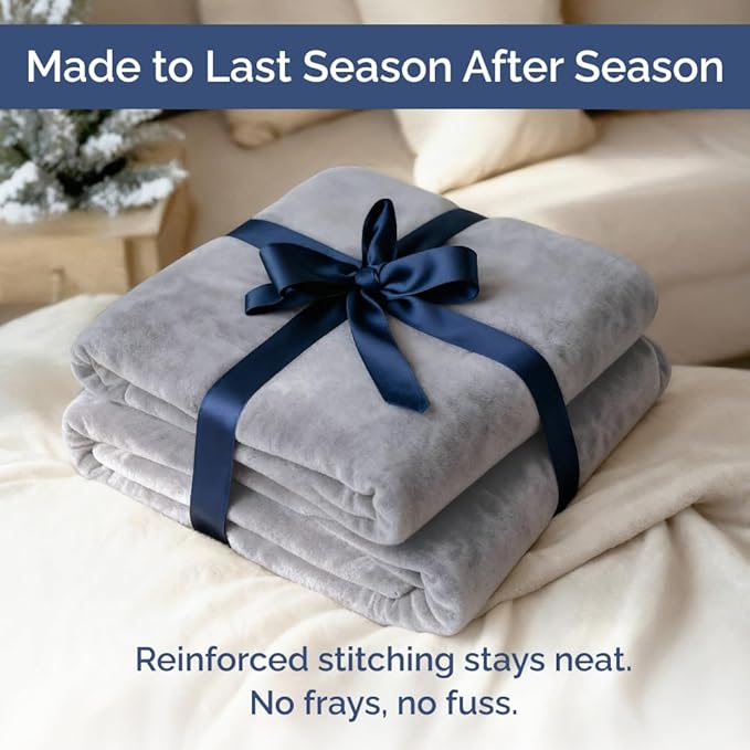 Ultra Soft Fleece Blanket Twin Size - Flannel Fleece Luxury Twin Blanket - Lightweight for Couch Bed Chair - Thick, Warm and Breathable - All Season Cozy Fuzzy, Anti-Static Microplush Bedding, Grey