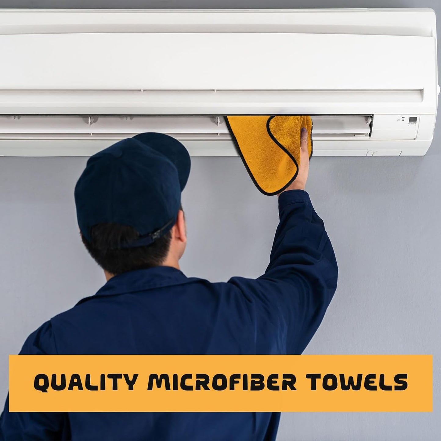 Tallew 12 Pcs Microfiber Towels 16 Inch x 16 Inch Microfiber Cloth Car Drying Towels for Cars Washing Polishing Office Windows Cleaning Household Supplies (Yellow)