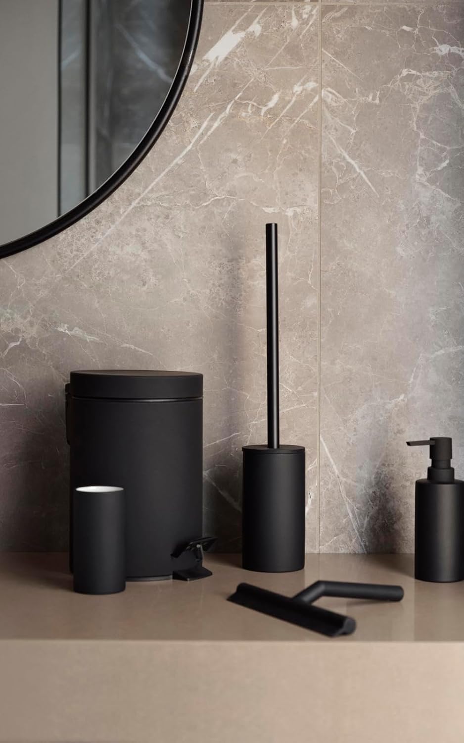 Zone SOLO 330240 Toilet Brush, Black, H: 17.6 inches (44.8 cm), D: 3.3 inches (8.4 cm), Toilet Brush