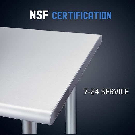 Profeeshaw Stainless Steel Prep Table 36x30 Inch NSF Commercial Work Table with Undershelf Heavy Duty Table for Kitchen Restaurant Home Hotel