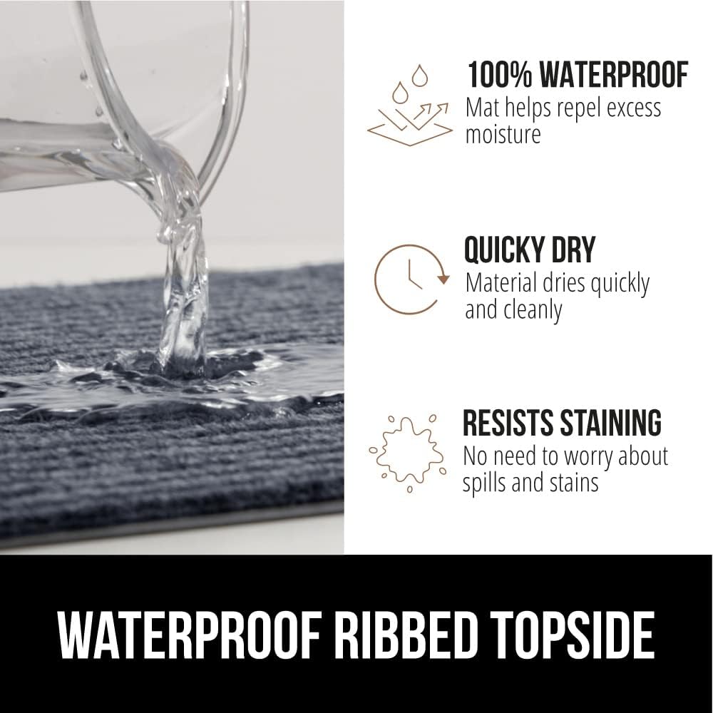 GORILLA GRIP Traffic Guard Door Mat, 2 Pack, Heavy Duty Waterproof Doormat, Commercial Office Space Welcome Mats, Stain and Fade Resistant, Low Profile, Strong Rubber Backing, 29x17, Gray