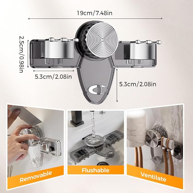 Broom Holder Mop Hanger, 2026 New No punching required Broom Hanger Organizer for Bathroom, Kitchen, Office，Utility Room，Laundry Room,Home Garden, Garage Storage and Organization Rack (2PCS White)