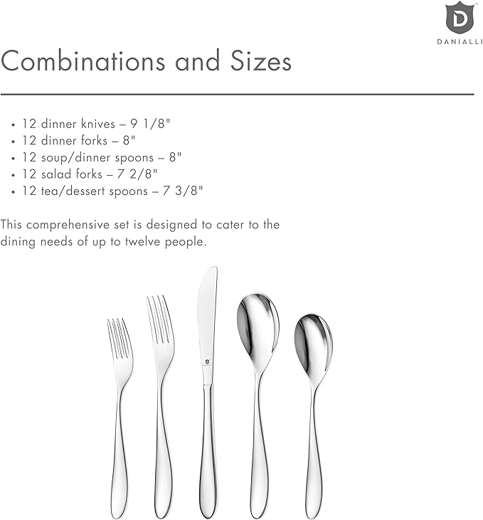 Matte Silverware Set, 18/10 Stainless Steel Satin Flatware, Modern Brushed Finish Cutlery, Dishwasher Safe & Durable, Built to Last (60-Piece, Marettimo)