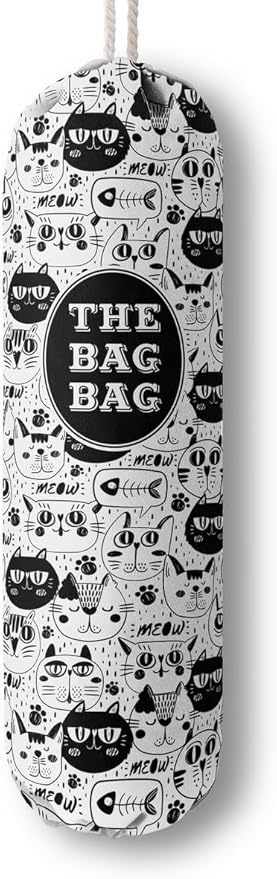 Grocery Bags Holder Organizer - Wall Mount Plastic Bags Storage Container Dispensers, Pet Lovers Home Kitchen Essentials