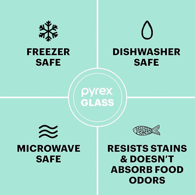 Pyrex Simply Store (8-Pack) Small Glass Food Storage Containers Set, (1 & 2 Cup) Meal Prep Containers With BPA-Free Lids, Dishwasher & Microwave Safe