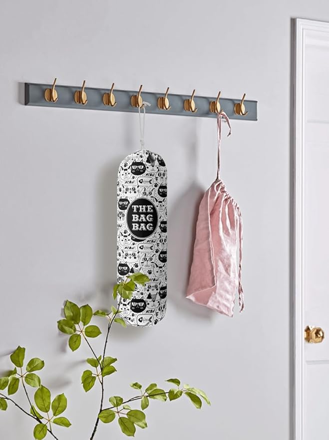 Grocery Bags Holder Organizer - Wall Mount Plastic Bags Storage Container Dispensers, Pet Lovers Home Kitchen Essentials