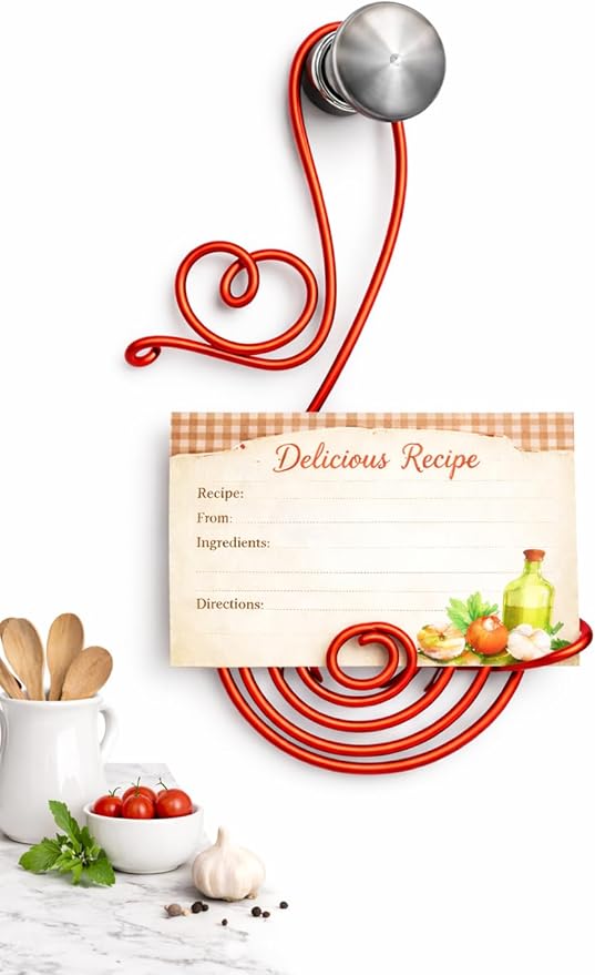 Cabinet Door Heart Recipe Card Holder - Valentines Gift