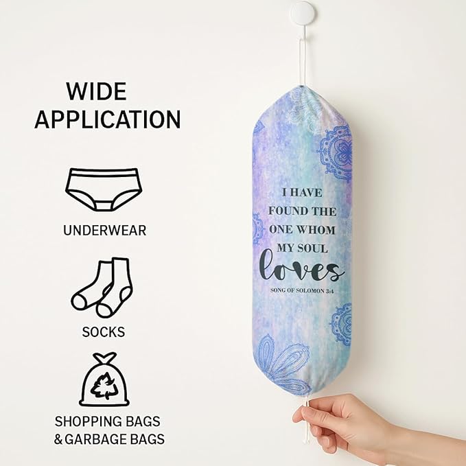 Plastic Bag Holder, I Have Found The One Whom My Soul Love Plastic Bag Holder, Reusable Trash Bags Organizer Home Decor, Christian Kitchen Gift for Women Plastics Bags Holders with Bible Verse