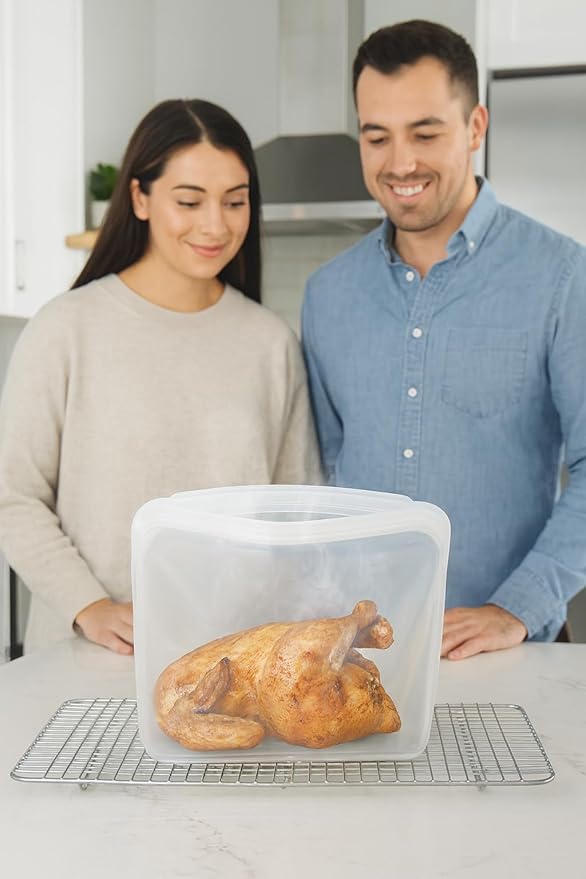 Elkanah Extra Large 116fl oz Silicone Bags Reusable Freezer Bags Silicone Gallon Bag Food Storage Bag Oven Bags Sous Vide, Microwave, Oven & Dishwasher safe