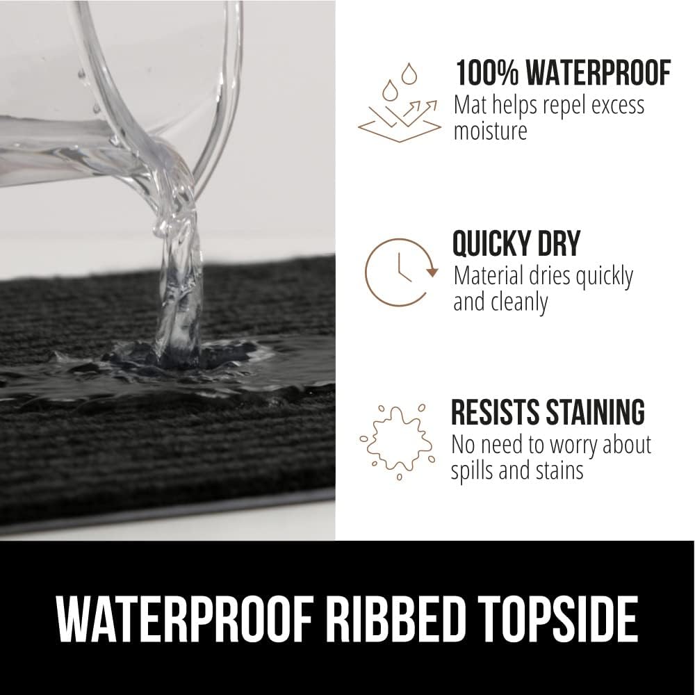 GORILLA GRIP Traffic Guard Door Mat, 70x24, Heavy Duty Welcome Mats, Commercial Office Space Doormat, Waterproof, Fade Resistant, Strong Rubber Backing, Low Profile, Shoe and Boot Scraper, Jet Black