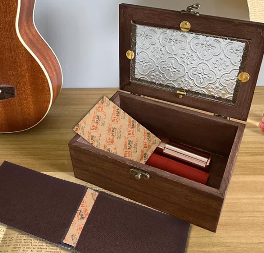 49% Two-Way Humidity Control Packs for Guitars & Wooden Instruments - 70g Moisture Absorbers Acoustic Guitar Humidifier for Case Maintenance - Individually Wrapped Hydration Packets[5 PACK]