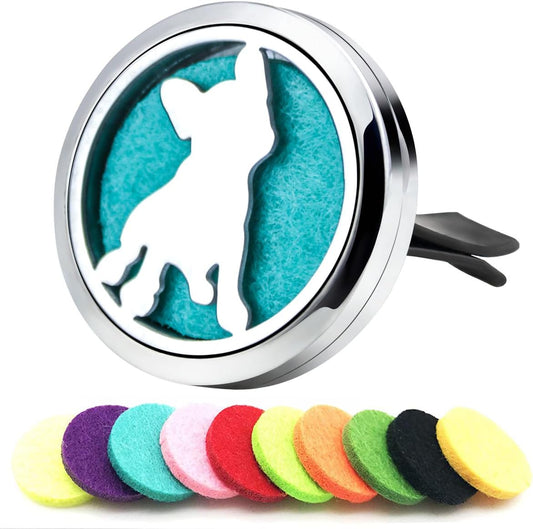 Dog Car Diffuser Vent Clips Essential Oil Car Diffuser Aromatherapy Vent Clip Air Freshener Car Accessories for Women Mother's Birthday with 10 Refill Pads