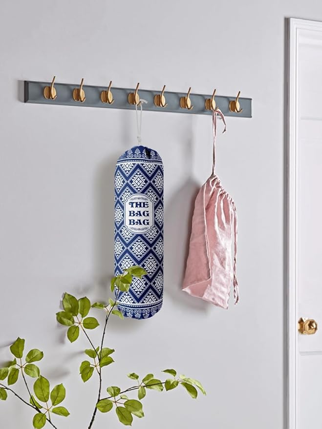 The Bag Grocery Holder, Rustic Organizer for Shopping Bags, Wall Mount Plastic Storage Container Dispenser, Kitchen Gifts for Women Family Friends Grandma Mom (B-5)