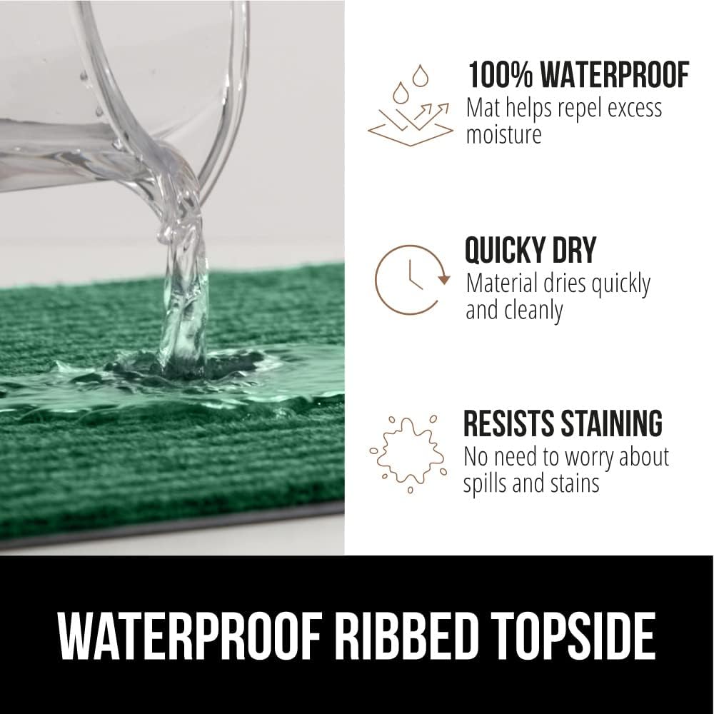 GORILLA GRIP Traffic Guard Door Mat, 72x48, Heavy Duty Welcome Mats, Commercial Office Space Doormat, Waterproof, Fade Resistant, Strong Rubber Backing, Low Profile, Shoe and Boot Scraper, Green