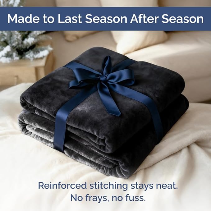 Ultra Soft Fleece Blanket Twin Size - Flannel Fleece Luxury Twin Blanket - Lightweight for Couch Bed Chair - Thick, Warm and Breathable - All Season Cozy Fuzzy, Anti-Static Microplush Bedding, Black