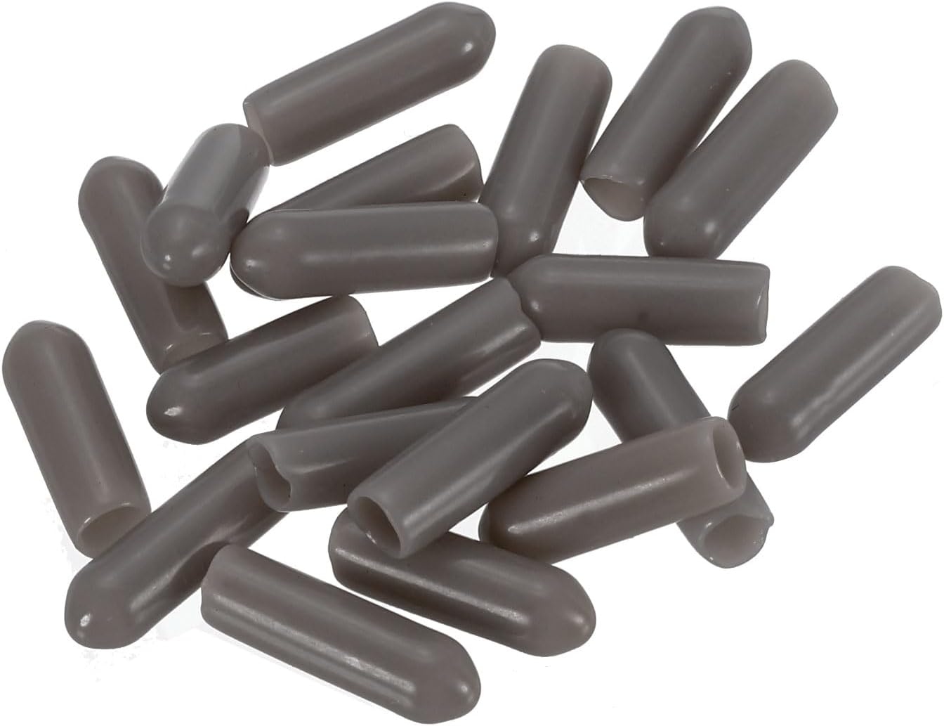 uxcell 20pcs Rubber End Caps 4mm(0.2") ID Vinyl PVC Round Tube Bolt Cap Cover Screw Thread Protectors,Brown