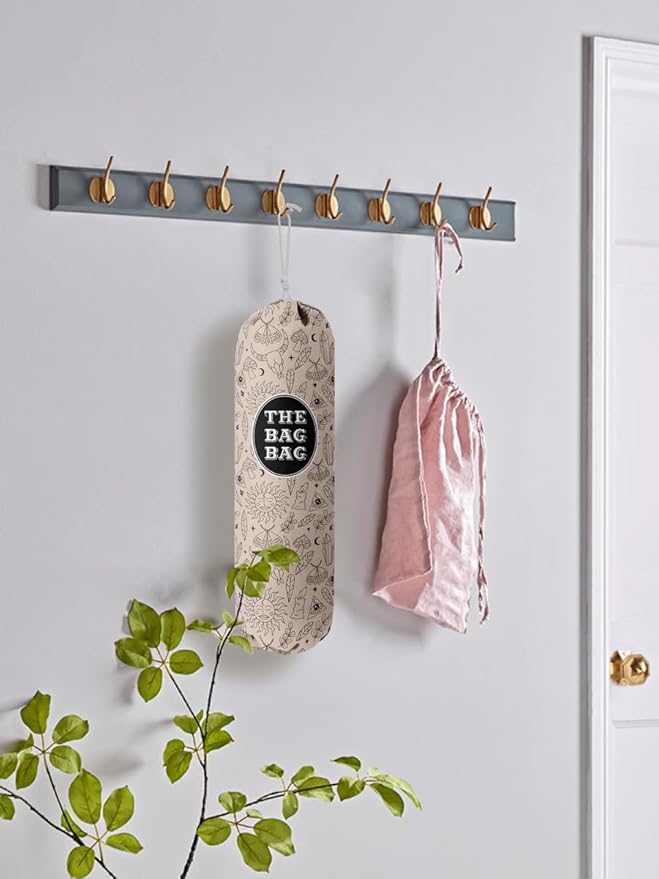 Boho Bag Grocery Bag Holder & Organizer - Wall Mount Plastic Bags Storage Dispenser - Kitchen Gift For Women, Family & Grandma (H-30)
