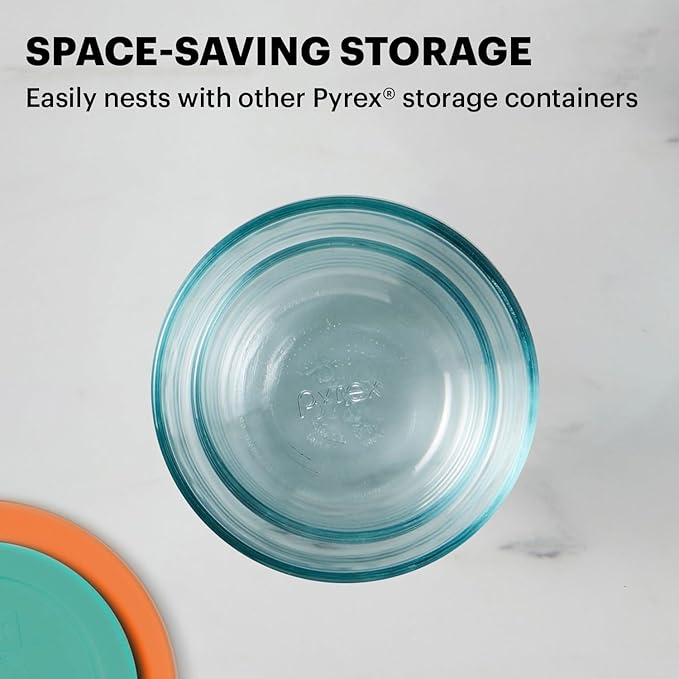 Pyrex Simply Store (8-Pack) Small Glass Food Storage Containers Set, (1 & 2 Cup) Meal Prep Containers With BPA-Free Lids, Dishwasher & Microwave Safe
