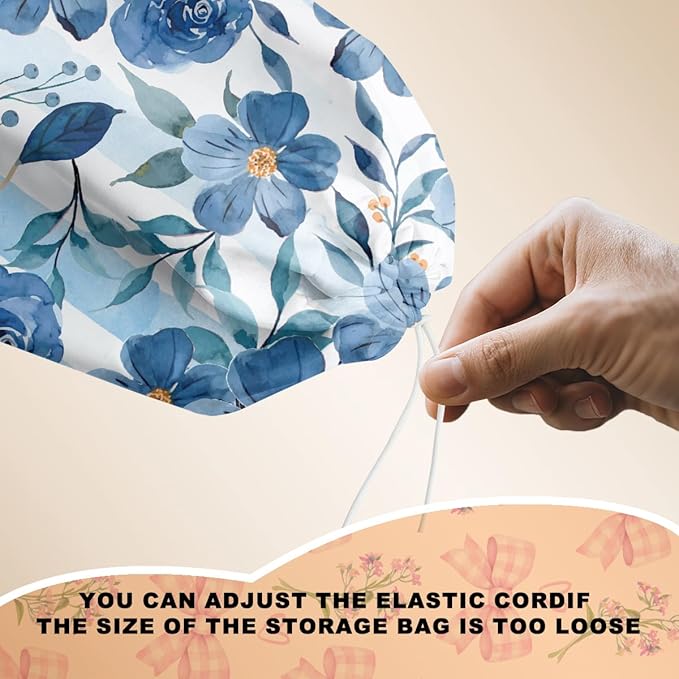 Watercolor Blue Flower Plastic Bag Holder, Wall Mount Grocery Bag Holder for Plastic Bags, Vibrant Floral Reusable Grocery Bags Storage Dispenser for Home Kitchen Decor, Flower Gifts for Women Mom