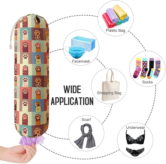 Cat Pattern Grocery Bags Holder Organizer For Shopping Bags，Wall Mount Plastic Bags Storage Container Dispensers, Pet Lovers Home Kitchen Gifts For Women, Family, Friends, Cat Dad, Cat Mom