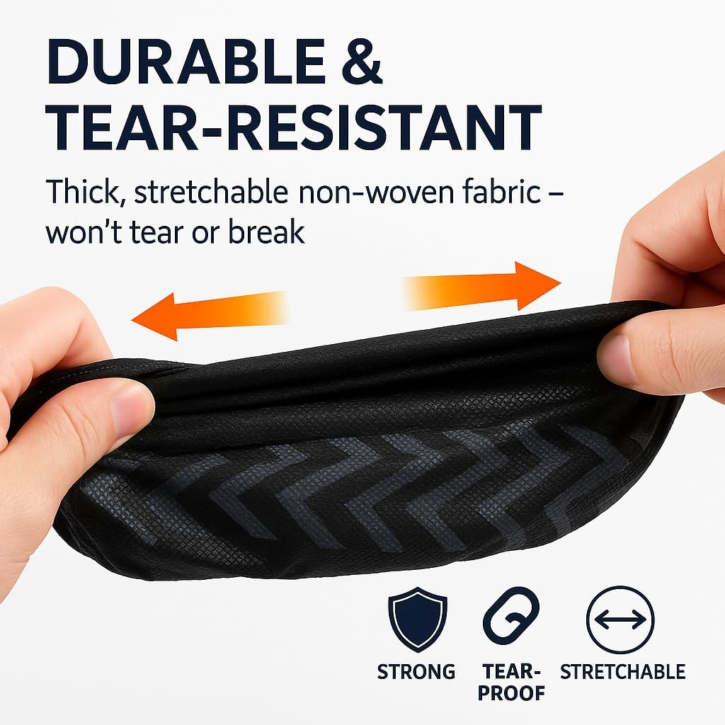 Non-Slip Shoe Covers Disposable, XL Large 200-Pack | Black Breathable Boot Covers for Indoor Use | Stretchable, Durable Non-Woven Fabric | Fits Men's Size Up to 13, Shoe Protectors for Home & Work