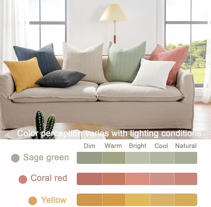 COCOPLOCEUS 18x18 Throw Pillow Covers Set of 2 Boho Decorative Pillow Shams Stone Washed Cotton Pillowcase Waffle Square for Couch Sofa Chair Bed Car, Yellow