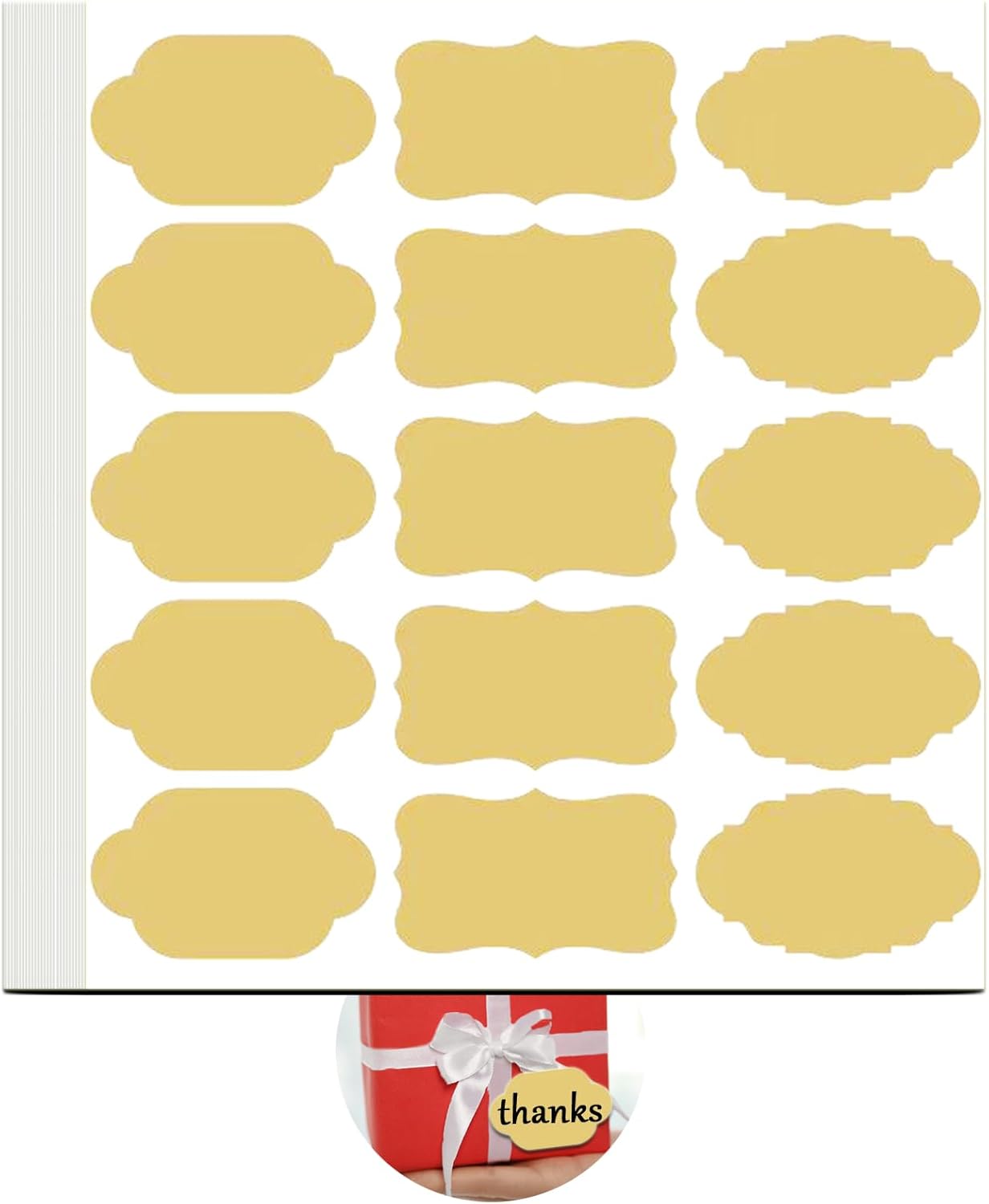 450pcs Label Stickers, Gift Tag Stickers, Name Tags, Self-Adhesive Writable All-Purpose Labels for Mason Jars, Canning, Bottles, Binders School Office Supplies