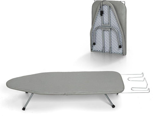 Tabletop Ironing Board with Iron Rest, Small Ironing Board Foldable with Heat Resistant Cover, BlissBoard Mini Compact Iron Table for Dorms, Aprtment and Travel, 31"x12", Grey