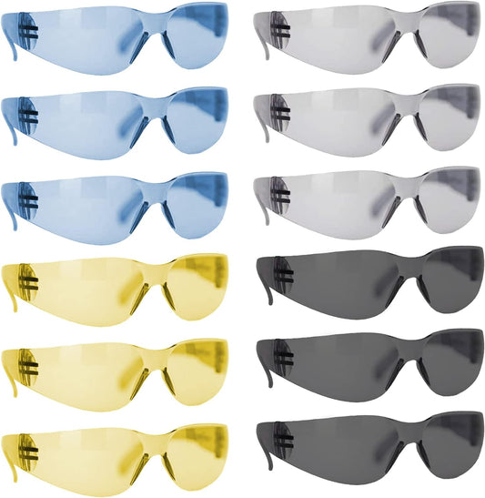 BISON LIFE Safety Glasses - Scratch Resistant Wrap Around Eyewear, Polycarbonate ANSI Z87.1 Impact Resistant Lens