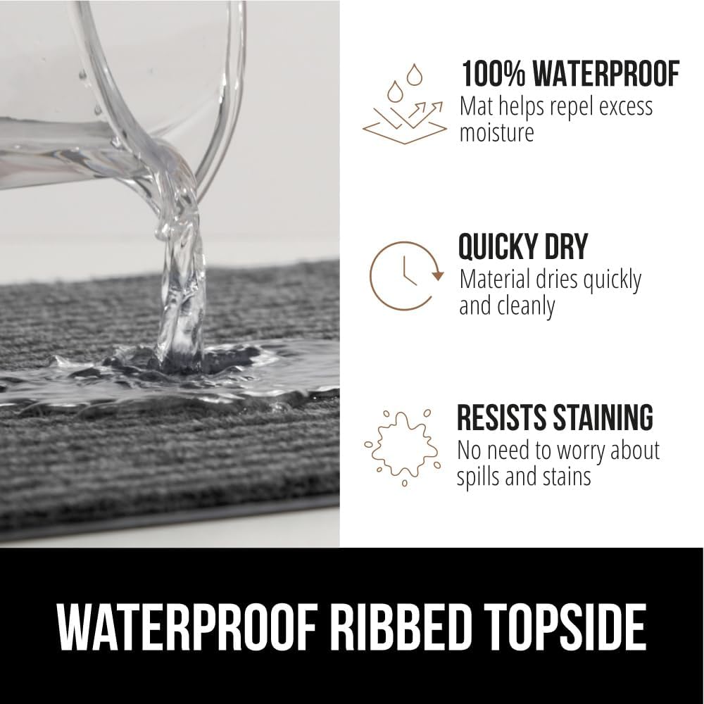 GORILLA GRIP Traffic Guard Door Mat, 59x24, Heavy Duty Welcome Mats, Commercial Office Space Doormat, Waterproof, Fade Resistant, Strong Rubber Backing, Low Profile, Shoe and Boot Scraper, Light Gray