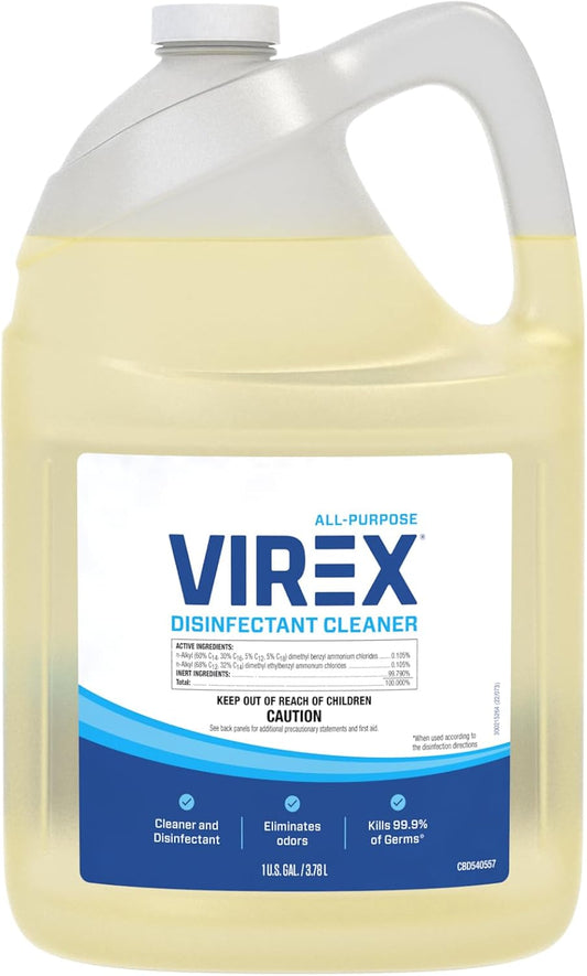 VIREX CBD540557 All Purpose Disinfectant Cleaner - Kills 99.9% of Germs and Eliminates Odors, Ready-to-Use Liquid Refill, Lemon Scent, 1-Gallon