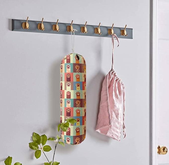 Cat Pattern Grocery Bags Holder Organizer For Shopping Bags，Wall Mount Plastic Bags Storage Container Dispensers, Pet Lovers Home Kitchen Gifts For Women, Family, Friends, Cat Dad, Cat Mom