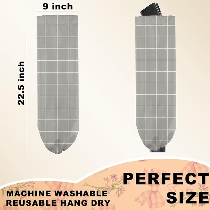 2Pcs Black White Buffalo Check Plaid Plastic Bag Holder, Wall Mount Grocery Bag Holder for Plastic Bags, Minimalist Grid Reusable Grocery Bags Storage Dispenser for Home Kitchen Farmhouse