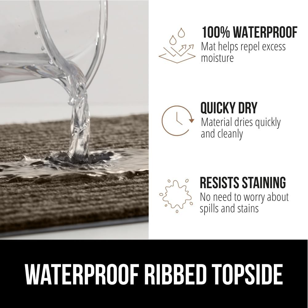 GORILLA GRIP Traffic Guard Door Mat, 47x35, Heavy Duty Welcome Mats, Commercial Office Space Doormat, Waterproof, Fade Resistant, Strong Rubber Backing, Low Profile, Shoe and Boot Scraper, Brown