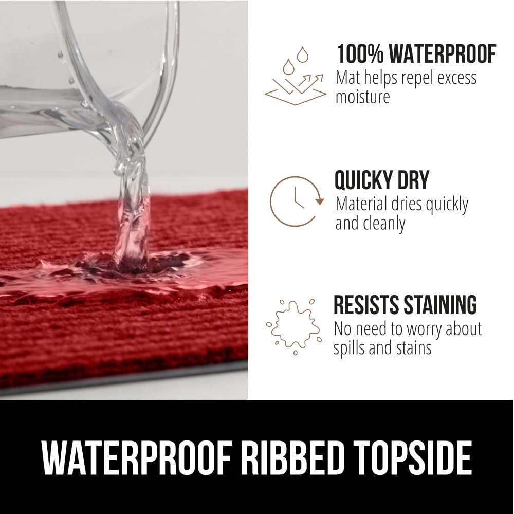 GORILLA GRIP Traffic Guard Door Mat, 59x24, Heavy Duty Welcome Mats, Commercial Office Space Doormat, Waterproof, Fade Resistant, Strong Rubber Backing, Low Profile, Shoe and Boot Scraper, Red