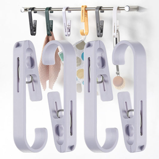 iBetterLife 4Pcs Laundry Hooks Hanging Clips Heavy Duty Outdoor Clothes Pins, Closet Organizer Single Clip Hangers Clamps Socks Boot Bras Underwear Kids Towels for Bathroom Wardrobe Kitchen Office