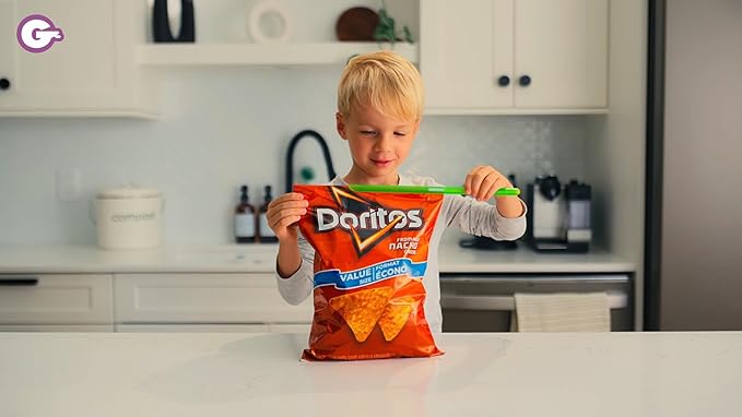 GripStic Bag Sealer. Reusable Chip Clips, Bag Clips For Food. Patented. Airtight & Waterproof Bag Clips for Food Storage. Clip Chip For Chips and Other Food Bags. (6) 11.25" and (6) 13.75" GripStics.
