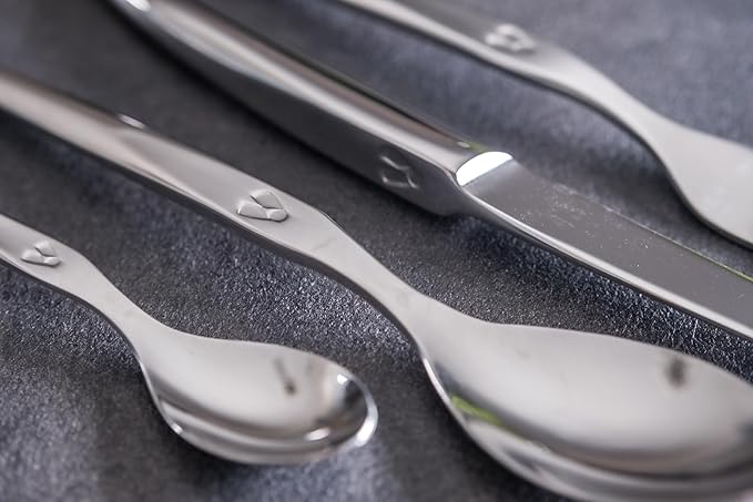 Laguiole Heritage Dinnerware Set; Luxury French Flatware in Premium Stainless Steel; Features Knives, Forks, Spoons with Ergonomic Handles; Dishwasher Safe; 4 Person Sets; Silver, 16-Piece
