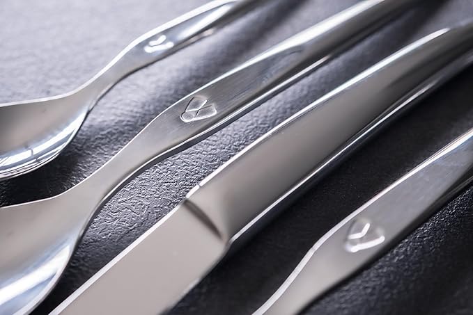 Laguiole Heritage Dinnerware Set; Luxury French Flatware in Premium Stainless Steel; Features Knives, Forks, Spoons with Ergonomic Handles; Dishwasher Safe; 4 Person Sets; Silver, 16-Piece