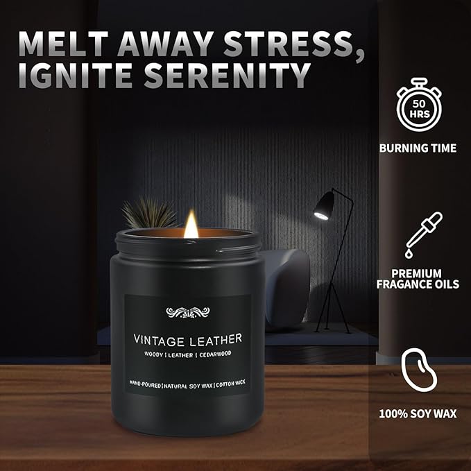 6 Pack Candles for Home Scented Aromatherapy Candles Gifts Set for Mens, Men Candle Set, 42 oz 300 Hour Long Lasting Candles Gifts for Men Birthday, Christmas