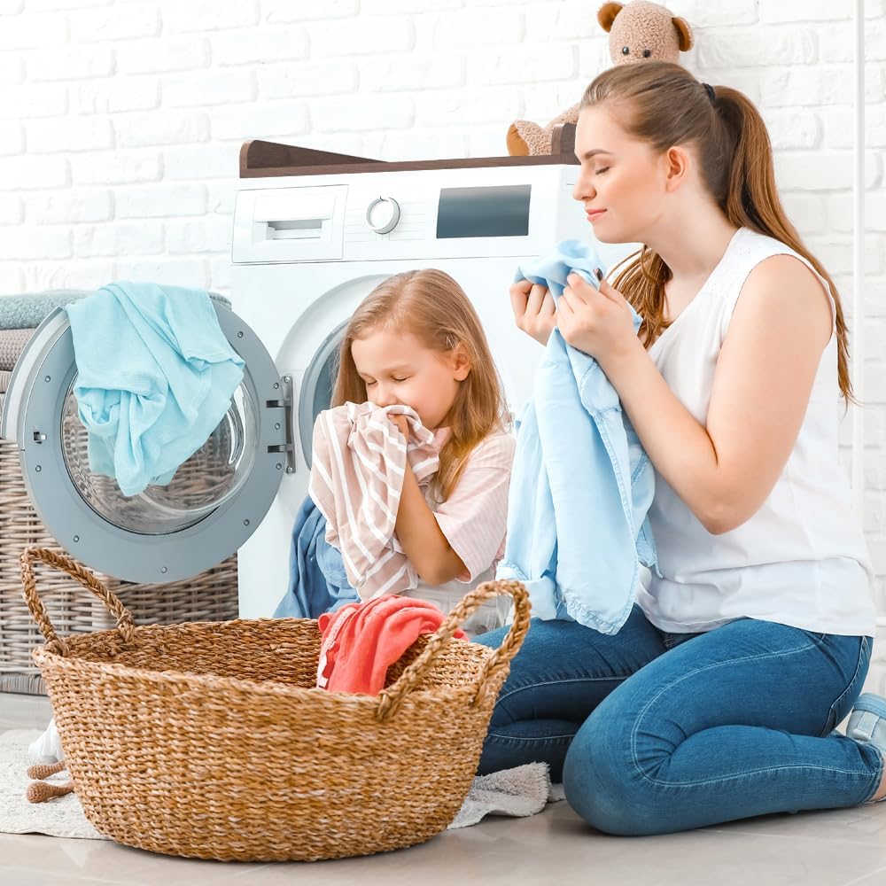 Washer Dryer Countertop Only,Edge Rails-27.5" Depth*27.5" Width Laundry Room Organization,High-Adhesion Non-Slip Protective Layer,with Edge Rails (Walnut)