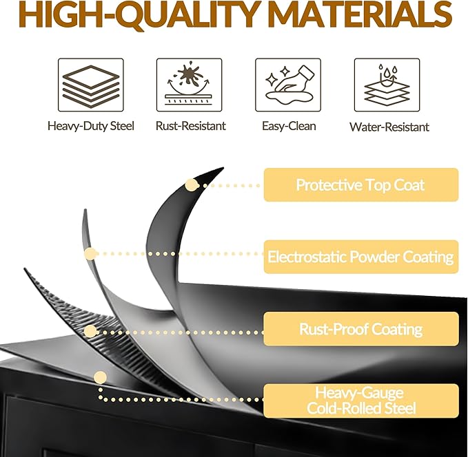 Kitchen Pantry Cabinet,71” Metal Tall Pantry Storage Cabinet with Doors and 4 Adjustable Shelves,Kitchen Storage Cabinets Black Freestanding Food Cabinet for Pantries, Kitchen, Livingroom, Dining Room