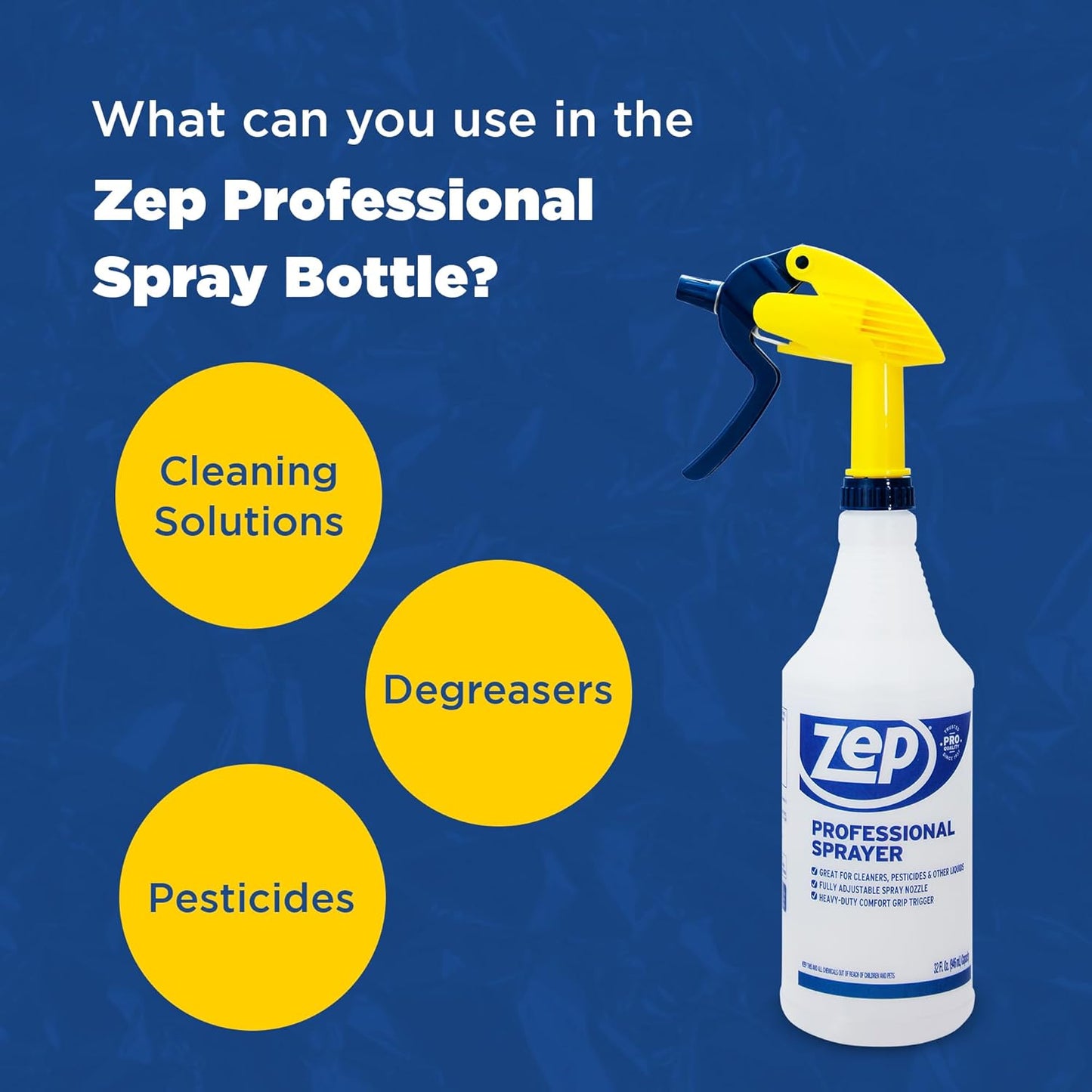 Zep Professional Sprayer Bottle - 32 oz (Case of 36) - HDPRO36 - Versatile Adjustable Nozzle, With A Fine Mist or Powerful Spray; Refillable For Diluted Concentrate