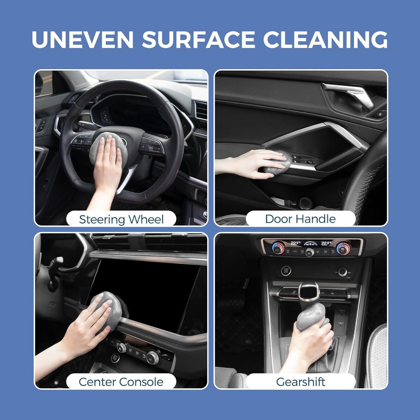 CLICK CLEAN 2Pcs Cleaning Gel for Car, 7oz Car Detailing Tools, Cleaning Putty Gel, Car Interior Cleaner Universal Dust Cleaner for Keyboard, Laptop, Air Vents (Coconut)